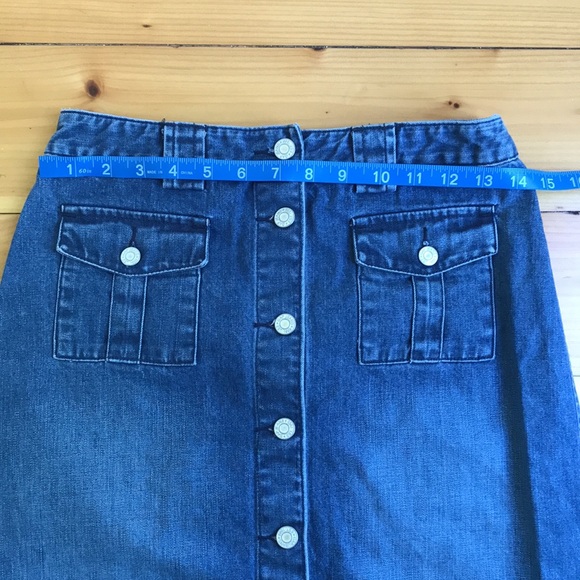 Vintage GAP Button Front Denim Pencil Skirt - Picture 5 of 7